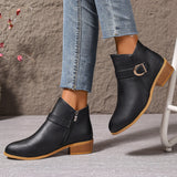 Large-Size Retro Martin Boots 2025 New Pointed Belt Buckle Side Zipper Chelsea Boots Women's Shoes HZ0115