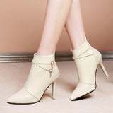 French Fine And Temperament Women's Boots Autumn And Winter With Velvet Warm Tips Super High And Short Boots Naked Boots Fashion �C�Cø’ Boots HZ0115