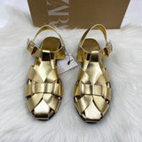 ZA Home 2025 New Leather Big Head Sandals Women Summer Wide Fat Feet Soft Low Pure Bag Heel Head Cow HZ0115