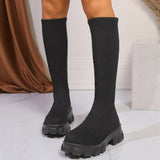 Women's Boots Socks Boots In The Fall Of 2025 New Large-Size Flying Long-Bottom High-Bottomed Boots HZ0115