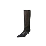 2025 Summer New Sharp And Temperament Thin French Fashion Sexy And High Fishnet Boots HZ0115