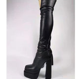 2025 Super High And Thick Bottom 34-43 Yards Above The Knee Coarse And Large-Size Show Long-Sleeve Boots Woman HZ0115