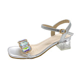 New French Water Drill Sandals Coarse Heel High Heels In The Summer Of 2025 Fashion Temperament Daily Commute Cool Drag HZ0115