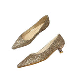 Champagne Wedding Shoes Bridal Shoes In The Summer Of 2025 New Silver Engagement Low Heels Do Not Tired Singles Women HZ0115