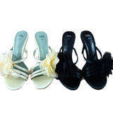 ZA Home 2025 Summer New Black Fairy Wind Flowers Toe French Temperament High-Heeled Sandals Woman HZ0115