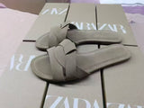 ZA Home 2025 New Wearing Sandals Women's Fashion Leather Shoes HZ0115