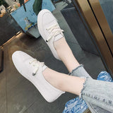 Casual Shoes Women 2025 Spring New Board Shoes Leather Small White Shoes Women Korean Version Of Women's Shoes HZ0115