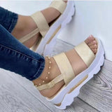 New 2025 Slope And Casual Buckle Beach Sandals And Roman Style Sandals Women HZ0115