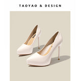 Sexy Sharp Temperament Ultra-High Heel Shoes Waterproof Table Fine Heel Night Shop Patent Leather Single Shoes Women Spring And Autumn Pink 12Cm Shallow Mouth HZ0115