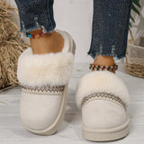 National Cotton Slippers Lady Winter Home Wearing Retro Anti-Slip Thick Bottom Plus Velvet Warm Moon Shoes HZ0115