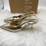 ZA Home In The Autumn Of 2025 On The New Golden Sharp Behind The High-Heeled Women Muqin Shoes Small Fine Heel Big Size List HZ0115