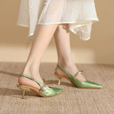 High-Heeled Shoes 2025 New Chinese Style Temperament Sharp Fine Heel Single Shoes Fashion Sexy Fine Heel Women's Shoes Tide HZ0115