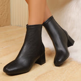 Autumn 2025 New Thick And Short Boots Women's High-Sleet Single Boots French Fashion Casual Models Coarse And Naked Boots HZ0115