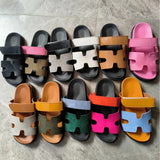 2025 Summer New Thick Bottom Cool Slippers Large-Size Magic Sticker Outside Wearing Casual Women's Shoes HZ0115