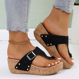 New Thick-Soled Women's Shoes In The Summer Of 2025 Large-Size Wish Slopes And Women's Toe Slippers HZ0115