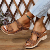 Large-Size 2025 Summer New Retro Leisure Flowers High Heel Women's Shoes And Slippers HZ0115