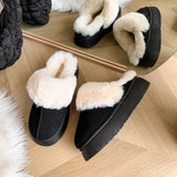 Winter New Snow Shoes Large Flat Bottom Short Northeast Cotton Shoes Plus Velvet Thick To Keep The Snow Boots HZ0115