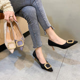 Source Of High Heel Shoes Women's Fine Black Working Shoes Tip Single Shoes 2025 Autumn Fashion HZ0115