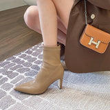 Anaokbos/ Shoreside Gentle High-Sense High-Skinned High-Legged Boots Girl Soft Skin Skin Skin Short Boots Women Spring And Autumn Boots HZ0115