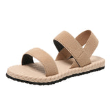Sandals Women 2025 Spring New Flat Bottom Students Roman Shoes Beach Sandals Soft Soles Of Large Women's Shoes HZ0115