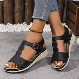 Soft Leather Roman Sandals Ladies Summer 2025 New Soft-Soled Mother Shoes Fashion Wear Ladies Sandals Slopes And Women's Shoes HZ0115