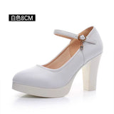 Painted Leather Tip Tip 15CM Catwalk Ultra-High Heel Women's Thick-Sed Waterproof Table Single Shoe With Shallow Model Performance Shoes HZ0115