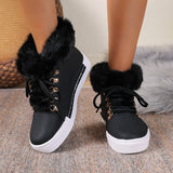 2025 Winter Short-Singue Long-Haired Snow Boots Large-Size Edge Plus Velvet Martin Boots HZ0115