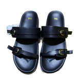 ZAJ2025 Spring New Women's Shoes Round Head Flat Shoes Black Buckle Breathable Round Head Fashion Flat Bottom HZ0115