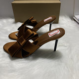 ZA Home 2025 New Women's Shoes Low Heel Temperament Famous Bow Decoration High Heels Toe Sexy HZ0115