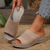 Thick Bottom Cool Slippers Wearing Elastic Fly-Weaving Air-Breed Soft Base Casual Drag 41-43 Code HZ0115