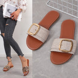 Summer New Sandals 2025 Large Flat Bottom Fish Mouth Side Buckle Women's Cool Slippers HZ0115