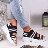 Large-Size Flying Sandals Women 2025 Summer Explosion Light Flying Slope Heel Sandals Women Polyurethane Soles HZ0115