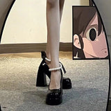 High-Heeled Small Leather Shoes Women Spring And Autumn 2025 New White French Wedding Shoes Retro Thick Heel Thick Soles To Increase The Mary Treasure Shoes HZ0115