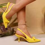 Women's Shoes Bow High Heels In The Spring And Summer Of 2025 New Bao Head After The Empty Women's Shoes HZ0115