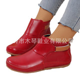 2025 Autumn And Winter Women's Shoes Fashion Code 43 Four Seasons Magic Stick Flat Bottom Short Boots Large Size Martin Boots HZ0115