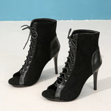 Fashion Fine High Heel Sandals Lace Fish Mouth Sexy Cool Boots Party Dance Shoes HZ0115