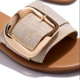 Summer New Sandals 2025 Large Flat Bottom Fish Mouth Side Buckle Women's Cool Slippers HZ0115