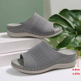 Thick Bottom Cool Slippers Wearing Elastic Fly-Weaving Air-Breed Soft Base Casual Drag 41-43 Code HZ0115