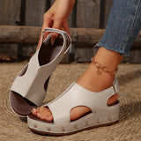 2025 New Women's Summer Thick-Soled Fish Mouth Sandals Large-Size Magic Sticker Fish Mouth Sandals HZ0115