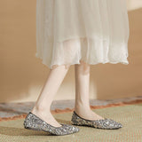 2025 Black Pointed Single Shoes With Soft Bottom Flats And New Fashion Squints Korean Version Of Light Mouth Flat Shoes HZ0115