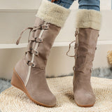 Large-Size Lady Cotton Boots After Matte Tuxedo High Boots Sleeve Slope And Snow Boots HZ0115