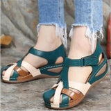Women's Shoes Summer New Retro Round Head And Cross With Women's Sandals Large Size Women's Shoes HZ0115