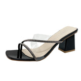 Summer New Women's Coarse And Slippers Korean Version Of Simple Fashion Transparent Cool Slippers Outside The Square Half Slippers HZ0115