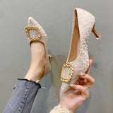 Source Of High Heel Shoes Women's Fine Black Working Shoes Tip Single Shoes 2025 Autumn Fashion HZ0115