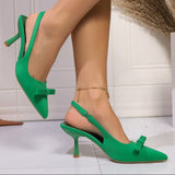 Women's Shoes Bow High Heels In The Spring And Summer Of 2025 New Bao Head After The Empty Women's Shoes HZ0115