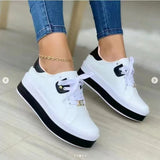 2025 Spring And Summer New Women's Shoes Thick-Soled Shoes Lace Small White Shoes Low Casual Shoe Leather Large Size HZ0115