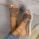 High-Heeled Slippers Women 2025 New Large Size 43 Rope Bottom Thick Bottom Fish Mouth Sandals Women HZ0115