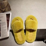 Fairy Hairy Slippers Women 2025 Autumn And Winter New Hairy Home Outside The Bottom Of The Wearing Plush Slippers HZ0115