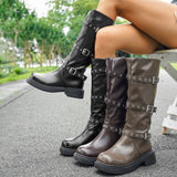 Rival Trouser Boots Women 2025 Thin Thick Bottom Punk Wind But Knee Boots High-Sleeches Knight Boots HZ0115