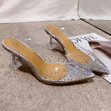 Large-Size Transparent High-Heeled Sandals Women Wear High Heels In The Summer With A Water Drill Fish Mouth Shoes Fine High Heel Crystal Shoes HZ0115